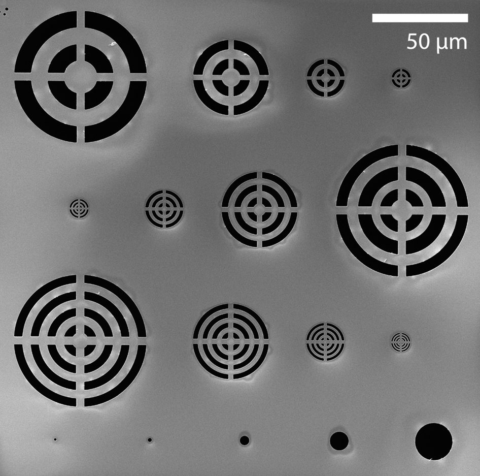 Focused-ion-beam-fabricated bullseye condenser apertures